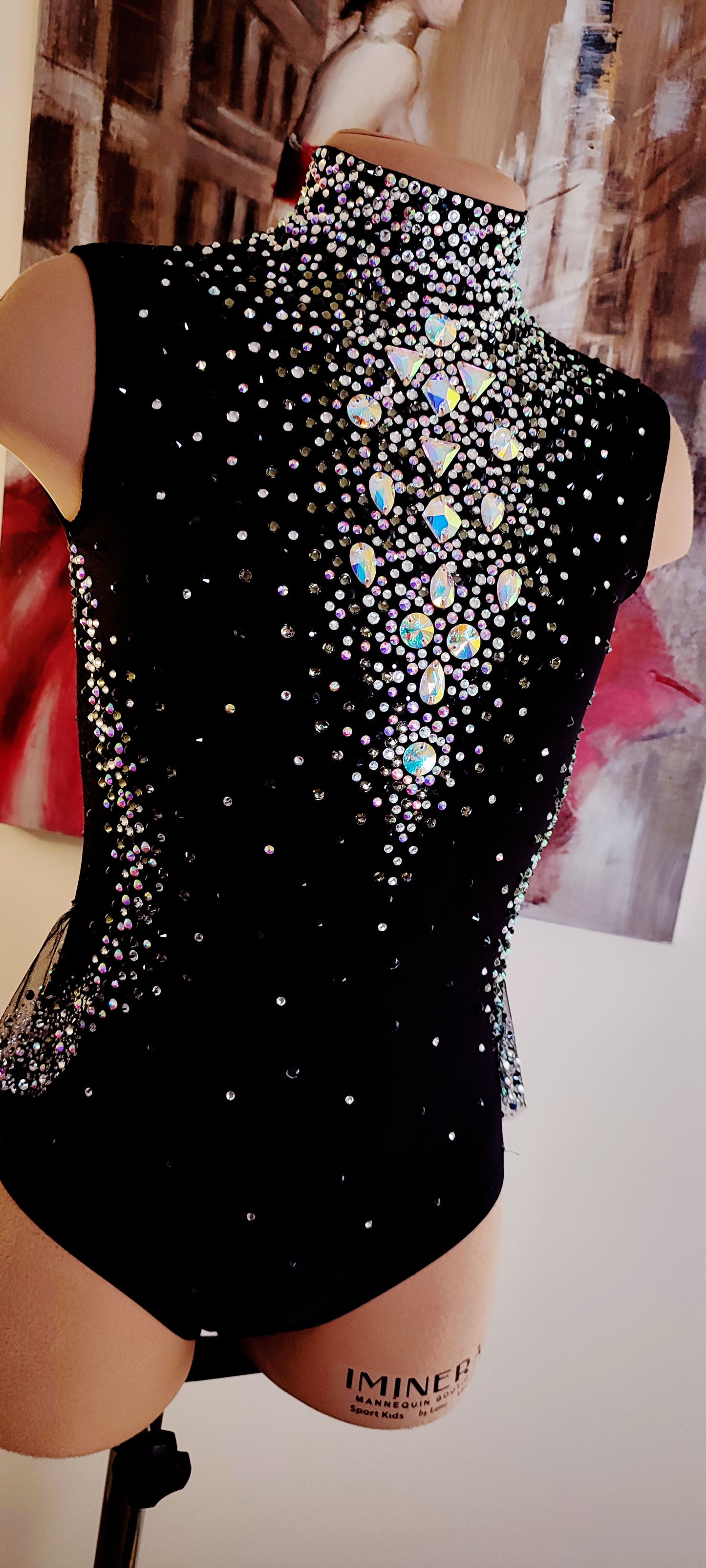 In Stock Rhythmic Gymnastics Leotard "Midnight Aurora" – Height 128-135cm