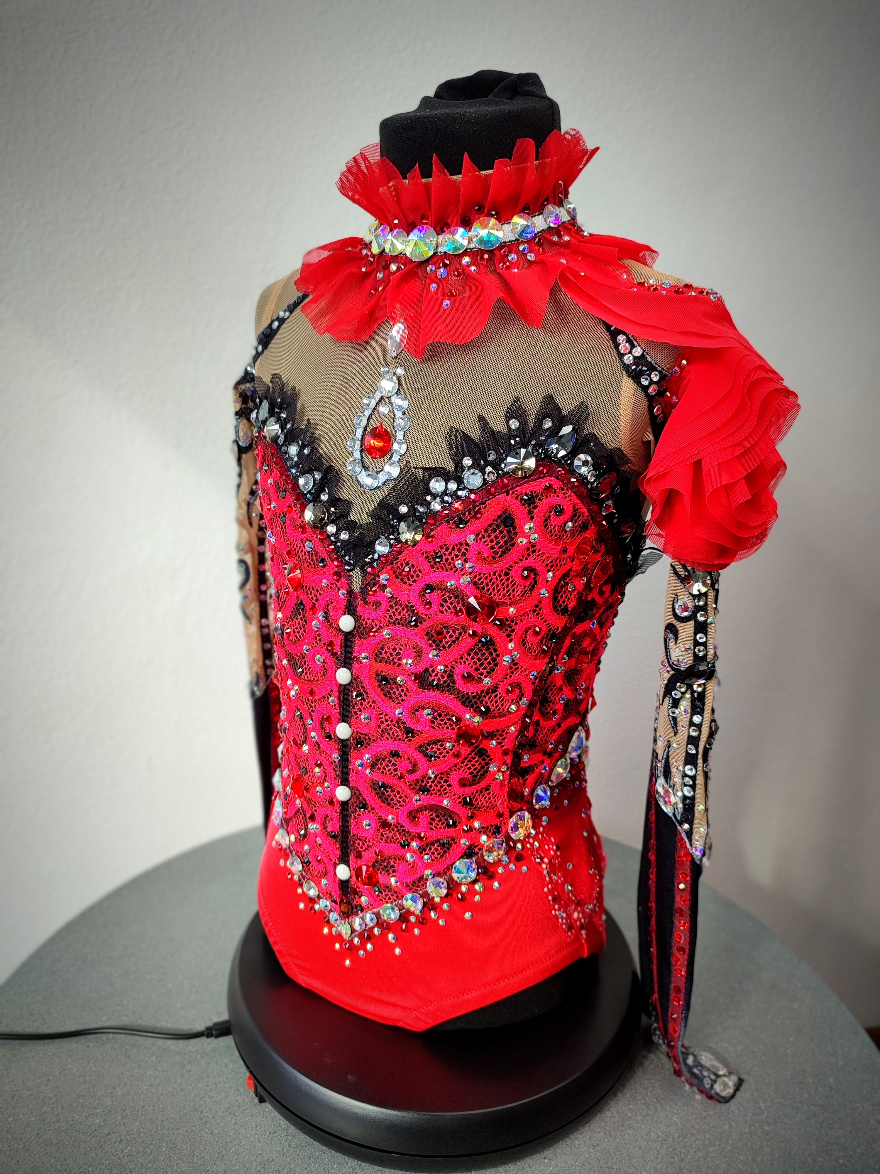 Red Mostly Red Rhythmic Gymnastics Leotards – Competition Designs | RGFenix