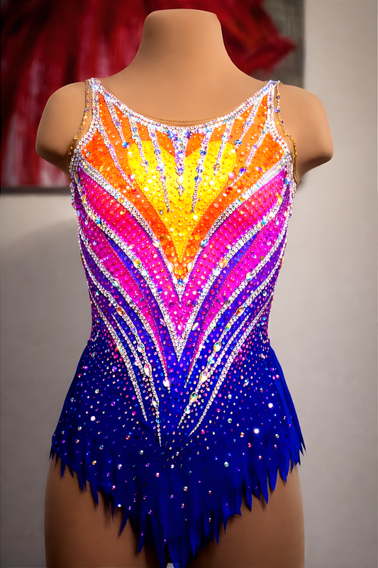 Ready-to-Ship Rhythmic Gymnastics Leotard “Solar Flame” 160–170 cm