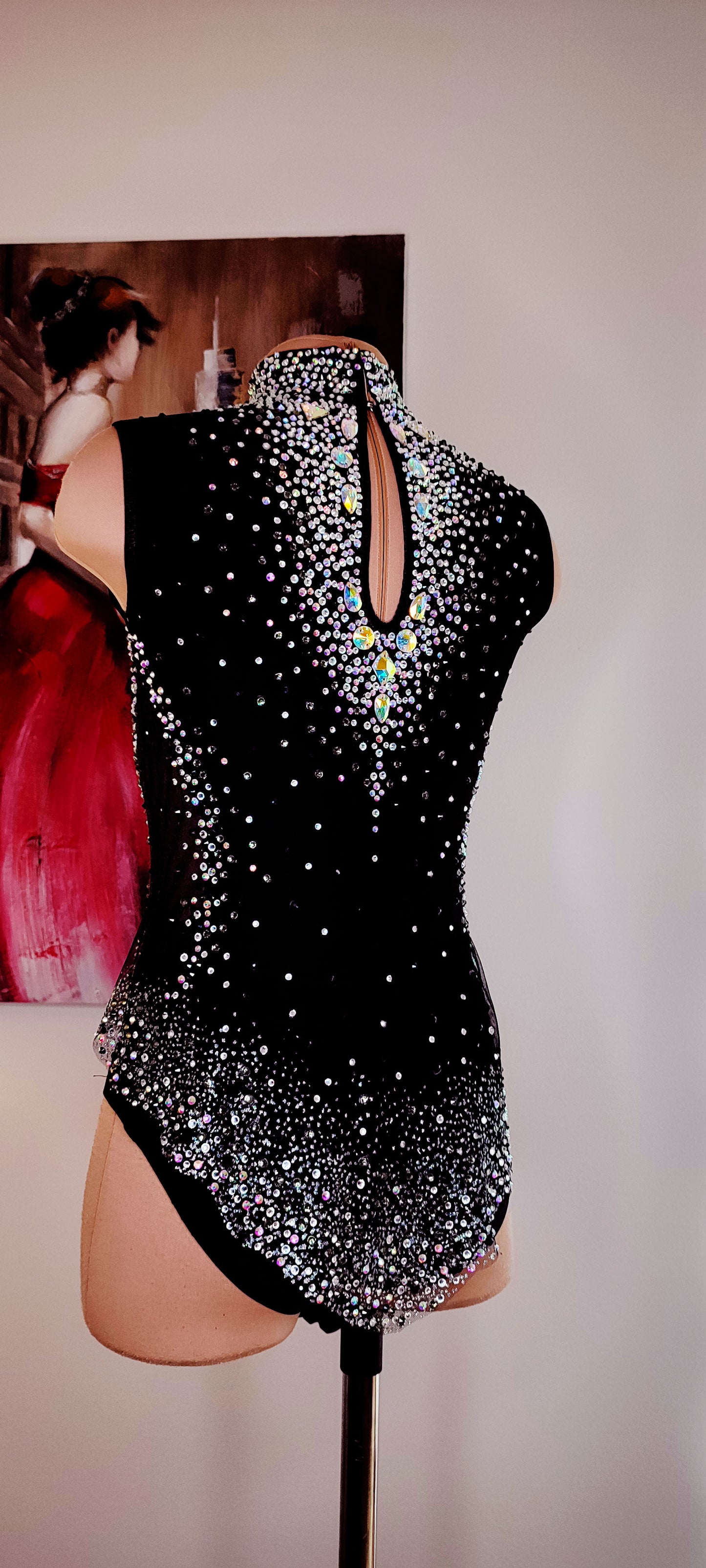 In Stock Rhythmic Gymnastics Leotard "Midnight Aurora" – Height 128-135cm